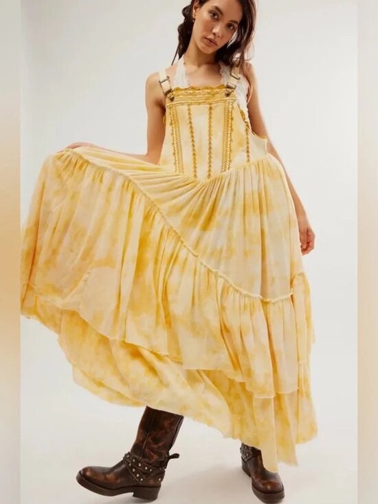 Free People Dresses & Skirts - Free People Bali Devon Skirtall Tie Dye Maxi Dress In Italian Straw